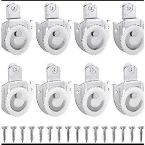 LITGURU 8 Piece Sliding Wardrobe Door Hardware Set, Sliding Closet Door Roller Kit to Allow Wardrobe Cabinet Doors to Slide Smoothly and Quietly with Screws (#1, 2)