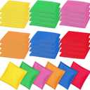 36 Pieces 5" x 5" Nylon Bean Bags for Tossing Colorful Cornhole Bean Bags Set for Kids Hand Tossing Family Game for Cornhole Party Supplies(Vivid Color,Classic)