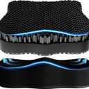 Enlarged Gel Seat Cushion 19in Super Large Thick, Gel Cushion Seat for Pressure Relief for Long Siiting, Coccyx Sciatica Pain Relief, Egg Cushion Chair Pads for Wheelchair Car Office Chair (Black)
