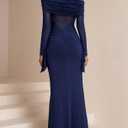 Women One Shoulder Long Sleeve Maxi Dress Bodycon Cut Out Long Formal Wedding Guest Dresses (S)