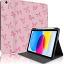 TopPerfekt Case for iPad 11th (A16) 11-inch 2025 / 10th Generation 10.9-inch 2022, Pink Bow Cute Chic Adorable with Pencil Holder for Kids, Boys, Girls, Anti-Slip, Anti-Shock, Pink - Pink Bow