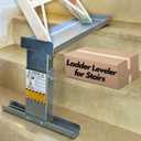 Renovatio Ladder Leveler for Stairs & Extension Ladders, Galvanized Steel Ladder Stabilizer, Stairwell Ladder Scaffold, Adjustable Height for Single & Extension Ladders, Heavy-Duty 24"x5.5" Platform
