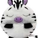 Happy Nappers Pillow & Sleepy Sack Zinnia Zebra- Comfy, Cozy, Compact, Super Soft, Warm, All Season, Sleeping Bag with Pillow- Medium 54” x 20”