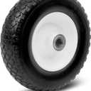 MaxxHaul 12" Flat-Free Solid Polyurethane Replacement Tire | 1" Bore, Centered Hub | Fits 25mm Shaft | Pre Mounted on Steel Rim | 330 lb Load Capacity | Trailer Dolly & Utility Wheel (50502)