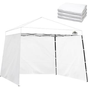 FLAGLY Slant Leg Canopy Sidewall 3 Pack 300D Waterproof Attachable Tent Wall for 12x12ft / 10x10ft Canopy, Privacy Shade for Outdoor Events, Vendor Booths (Tent Not Included, 10-12ft)