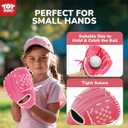TOY Life T Ball Set for Kids 3-5 5-8, Toddler Baseball Set for Girls, T Ball Stand Sets with Baseball Glove, Tball Bating Tee Outdoor Indoor Toys for Toddler Girls, Pink
