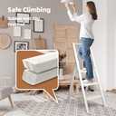 HillhutApex 3 Step Foldable Aluminum Step Ladder with Handgrip, Anti-Slip Pedal, 330 lbs Capacity, Lightweight & Portable for Home, Kitchen, Office, Garage (White)