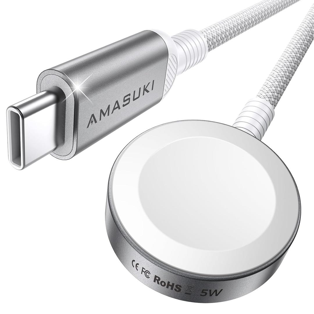 2026 Fast 5W for Apple Watch Charger USB C Fast Charging iWatch Charger Magnetic Wireless Compatible with iWatch Ultra 3/2 Series 11 10 SE3,Travel/Home Essentials Accessories-3.3FT/Braided