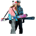 Ski Strap and Pole Carrier - 2 Sets per Pack - Skiing Accessory for Easy Transportation of Your Ski Gear - Feel Comfortable Walking to and From the Mountain - Adjustable Size