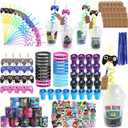 LiYiQ 292 Pcs Video Game Party Favors With Reusable Drinking Straws Cups Slap Bracelets Keychains Gift Tags Stamps Stickers and Twist Ties for Gamer Birthday Party Supplies (Blue and Black Game)