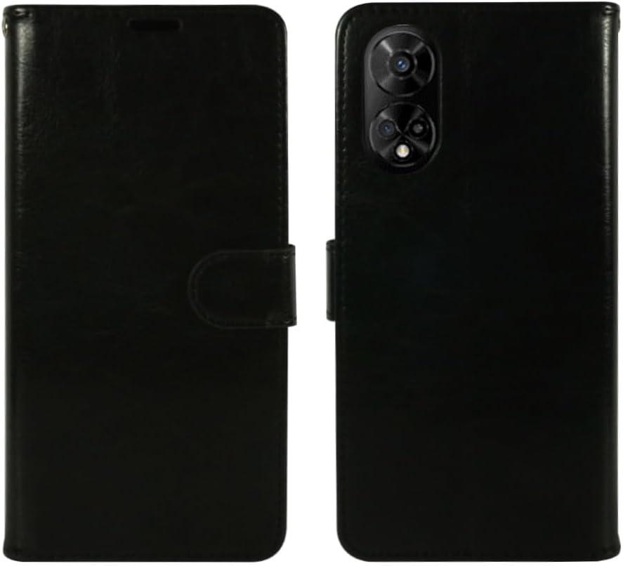 Zase for TCL 50 XE 5G Wallet Phone Case Professional Pouch Slim PU Leather Flip Cover Purse Magnetic Closure w/Kickstand ID Card Holder Money Slot Wrist Strap Magnetic Lock (Luxury Black)