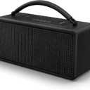 DINDIN Portable Bluetooth Speaker: 80W (Peak), 20H Playtime, Loud Wireless Wood Speakers with Bass, AUX and USB Input, Subwoofer, TWS Pairing, Vintage Speaker for Outdoor, Home, Office (Black)