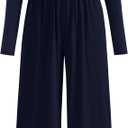 PRETTYGARDEN One Piece Jumpsuits for Women Dressy Casual Long Sleeve Crewneck Wide Leg Romper Overalls Spring Outfits 2026
