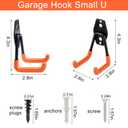 AOBEN Garage Hooks Heavy Duty, Steel Garage Storage Hooks, Utility Tool Hangers and Combinable Wall Mount Garage Hooks for Organizing Ladder, Hold Chairs, Heavy Tools (Medium U, 4 Pack)