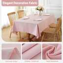 Laolitou Spring Table Cloth (Fits 6 Foot Table) Rectangle Linen Waterproof Textured Light Pink Tablecloth, Washable Wrinkle Free Spill Proof Fabric Tablecloths for Dining Table Farmhouse, 60x84 Inch