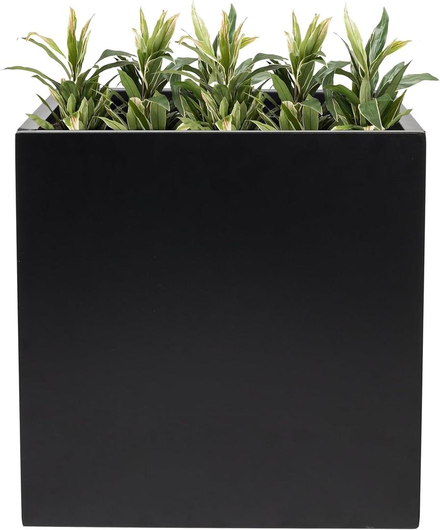 Tall Rectangular Removable Planter for Indoor or Outdoor Terraces, Porches, Durable All Weather, Garden, Modern Design, for Plants, Flowers(Cube)