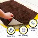 Muddy Mat | Super Absorbent Door Mat Indoor, Microfiber Quick Dry Chenille Entryway Rug, Non-Slip Front Door Mat, Indoor Mats for Entryway, Machine Washable Pet Rug, Brown 28"x18"
