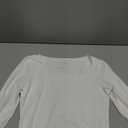 Trendy Queen Womens Long Sleeve Shirts Crop Tops Fall Fashion Solid Square Neck Going Out Basics Tees Y2k Clothes (Medium, White)