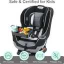 Car Seat Snack Tray for Toddlers - 3 Inch Cup Holder Fits Most Sippy Cups & Straw Bottles with Dip Well, Mess-Free Square Kids Travel Tray Road Trip Essentials, Black