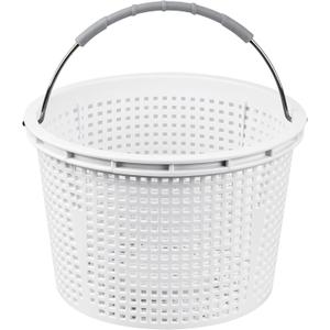 8" Pool Skimmer Basket Replacement for Pentair U-3 & Hayward SP1070 | Heavy-Duty Inground Pool Basket with Weighted Metal Base & 316 Stainless Steel Handle