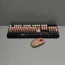 FD Wireless Keyboard and Mouse Combo - 2.4G Full-Sized Cute Colorful Mouse and Keyboard with 104 Round Keys Retro Typewriter Keyboard for Laptop/Windows/PC - Black Gradient