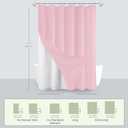 Inhousolu Boho Farmhouse Shower Curtain with Fabric Liner Set, Faux Linen Textured, 8 Metal Hooks Luxury Weighted Hem, Washable Wrinkle Free Bath Curtain for Hotel Bathroom 36" W x 72" L Pink