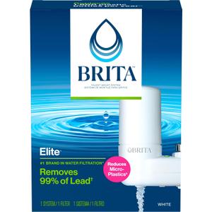 Brita Faucet Water Filter System, Reduce Lead, BPA Free, Fits Standard Faucets Only - Basic, White