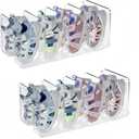 Acrylic Transparent Kids Shoe Rack for Closet Storage,Baby Shoe Organizer,4 Sections Toddler Shoe Organizer,Stackable Shoe Storage,Saving Space Storage Rack Baby Shoe Shelf(2 Pcs)