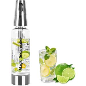 Save on Sparkling Water  Portable Soda Maker, Make 1L at Home in 30 Secs, No Electricity Needed(Silver)