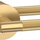 Amerdeco 1 Pack Champagne Bronze Door Handles Interior, Knurled Privacy Door Handles, Heavy Duty Door Lever for Bedroom or Bathroom, Reversible Keyless for Left Right Handed Doors AM0016