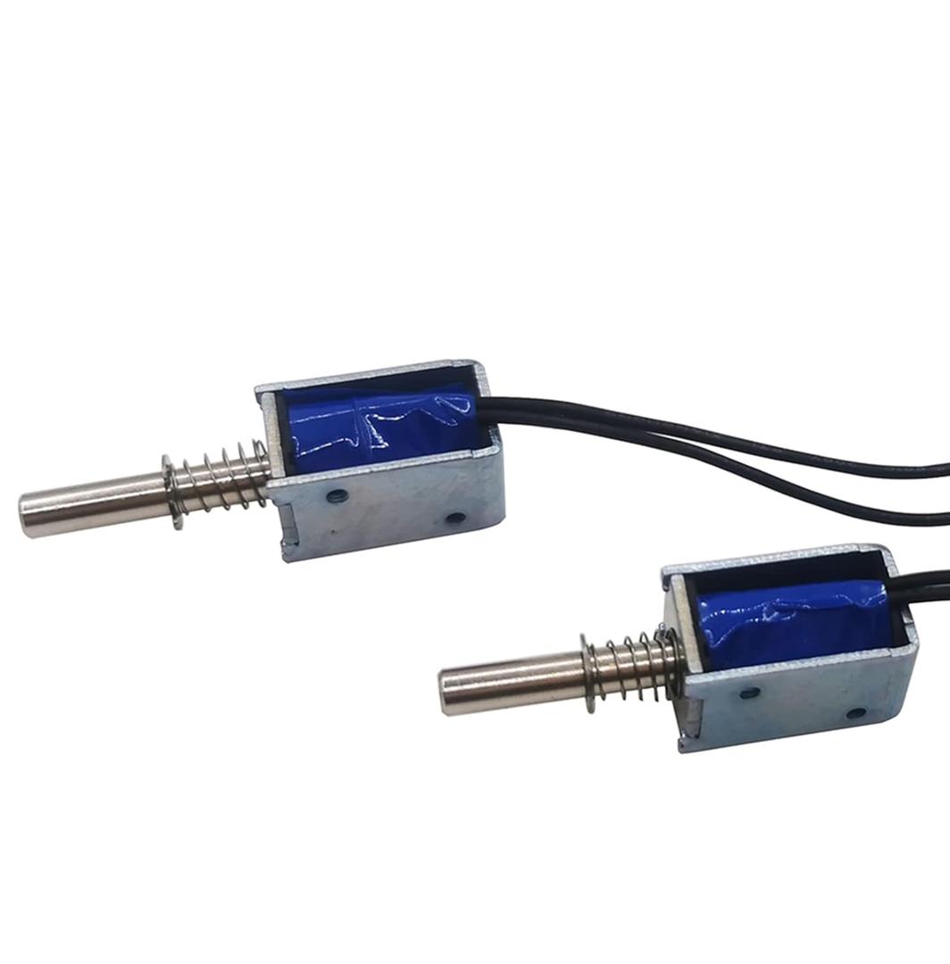 2PCS Mini Push Pull Linear Solenoid Electromagnet 5mm Stroke DC 5V~12V 25 Open Frame Mini Frames Actuator Electric DC Magnet Solenoid DS-0420S