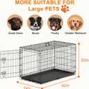 FDW | 42" Foldable Metal Dog Crate | Black | Cage for Medium Dogs