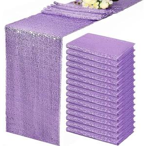 12 Pack Lavender Table Runner Sequin Table Runner 12" x 72" Coffee Table Runners for Wedding Birthday Party Engagement Bachelorette Banquet Event Bridal Baby Shower Holiday Tea Party Fall Table Decor