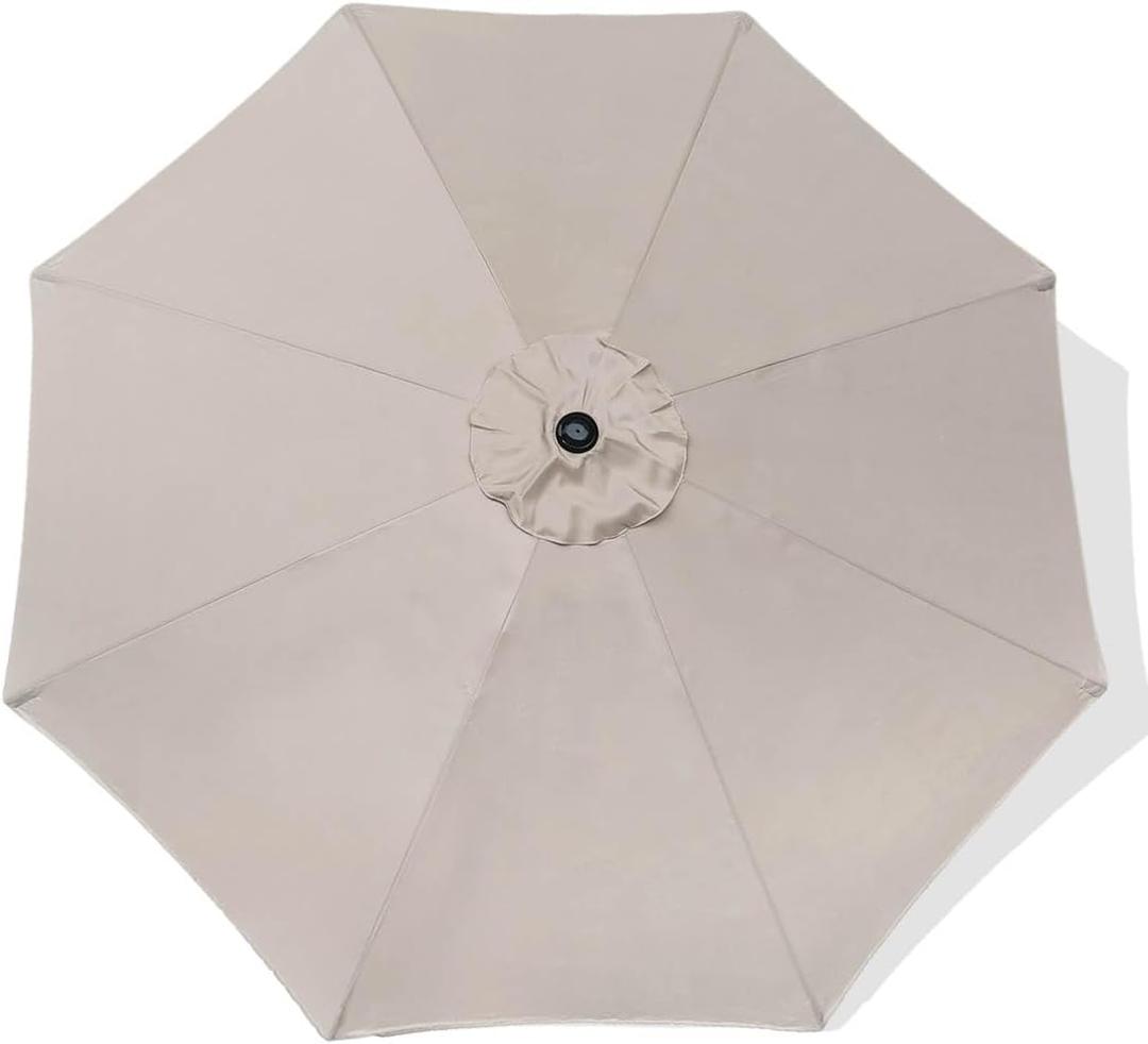 ontheway 11FT Patio Umbrella Enhanced Replacement Canopy Market Table 8 Ribs Umbrella Canopy (Beige)