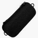 SooGree Portable Speaker Travel Case - Soft Protective Sleeve Cover for Flip 7 Speaker Case - Accessories with HardCase + Shoulder Strap+ Carabiner - Black