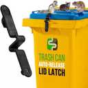 SafeWaste Push Clip Trash Can Locks, Easy to Install, Durable Trash Can Lock for Cart Lid Security, 28-96 Gallon Garbage Can Lock for Outdoor, Auto Release Mechanism, Wind-Resistant - 1PC Strap