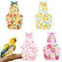 4 Pcs Bird Diaper, Parrot Diaper, Reusable Bird Clothes with Adjustable Straps & Waterproof Inner, Pet Bird Diapers for Budgies, Lovebirds, Cockatiels, and Miniature Macaws