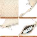 Woven Small Crescent Purse Small Crossbody Bags Mini Crescent Crossbody Bags for Women Woven Croissant Phone Purse (White)