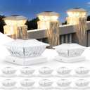 12 Pack Solar Post Cap Lights, 2 Mode Bright Solar Post Lights Outdoor Waterproof, Outdoor Post Lights Solar Powered Deck Lights for 4x4 4.5x4.5 5x5 Posts in Garden Decor