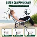 Karenhi 4 Pack Low Profile Beach Chairs with 3 Position Adjustable Back 300lb for Adult, Folding Lightweight Reclining Camping Chair with Storage Bag Compact Camp Lounge for Concert Lawn Picnic Travel, 26.38 x 20.47 x 20.47 inches