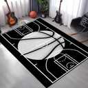 Basketball Rug, Sports Rugs for Boys Bedroom, 5x7 Feet Kids Boys Room Decor