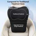 BABUR Car Headrest Pillow | Ergonomic Memory Foam Neck Shoulder Support Pillow with Adjustable Design & Enlarged Surface | Pain Relief for Driving Travel Sleeping | Black 1 Pack