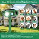 2 Pack Solar Ultrasonic Animal Repellent Outdoor with Motion Sensor & USB Charging -Waterproof Sonic Fortress Pro Animal Deterrent Devices for Cat,Deer,Rabbit,Squirrel,Dog,Raccoon,Skunk in Garden Yard