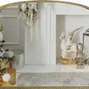 Antique Gold Arched Wall Mirror - 36"x28" with Metal Beaded Frame | Decorative Accent Mirror for Fireplace, Bedroom, Living Room, Dresser, Mantle