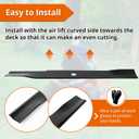 1758878BMYP Mower Blades Compatible with Ferris Snapper Simplicity 42 Inch Decks ZTX 25 SPX2342, High Lift Blades Fit for ZT2342 SPX2542 ZTX200 ZT2342 2691281 ZPX2342, 2 Pack