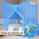 Mosquito Netting for Bed Mosquiteros para Camas Rectangular Bed Canopy with One Opening Mosquito Bed Net for Camping Indoor Outdoor (Blue, L79 x W47 x H71 Inch)