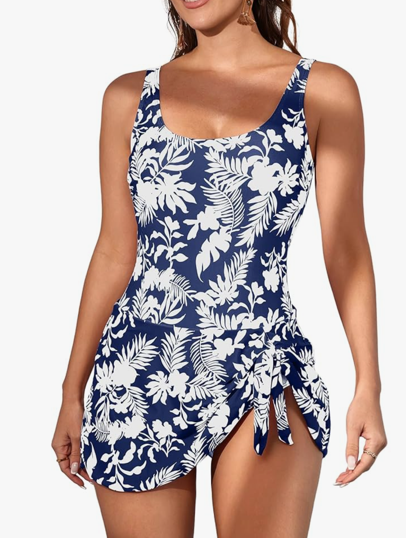 Eomenie One Piece Swimdress Swimsuits for Women Tummy Control Swim Dresses Skirt Bathing Suit size 22W