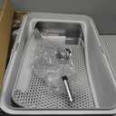 Stainless Steel Litter Box | XL Enclosed Cat Litter Boxes with Lid for Big Cats | High Sided, Anti-Urine Leakage | Non-Stick Bottom & Includes Litter Mat & Metal Scoop