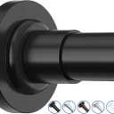 Shower Curtain Rod Adjustable 32-75 Inch, Spring Tension Shower Rods Stainless Steel Telescoping Curtain Rod for Bathroom or Windows, No Drilling, No Slip, No Rust, Black
