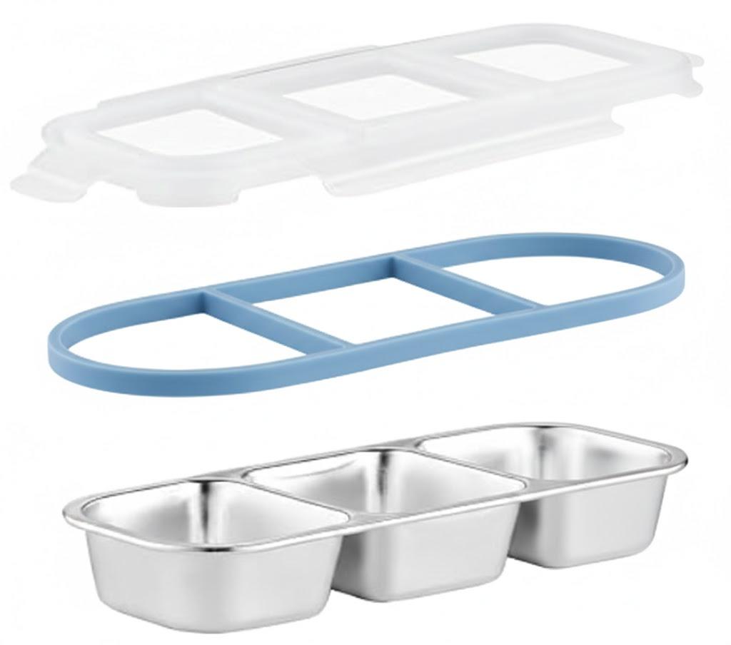 Food Storage Containers with Airtight Lid, Stainless Steel Snack Containers, Leak Proof Metal Lunchbox with Compartment , Lunch Box Bento Box Adult for Office, Travel, Meal Prep, Pack of 2